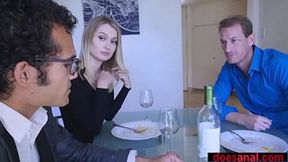 Stunning housewife analyzed by her husbands boss