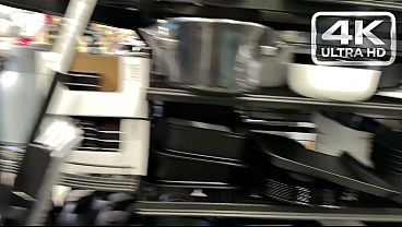 Shameless Public Handjob in Home Store &ndash_ Cum on the Baking Tray