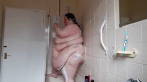 SSBBW Lady Brads shower & belly jiggles