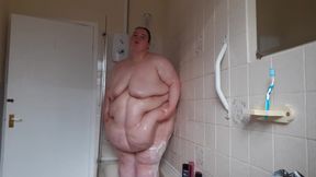 SSBBW Lady Brads shower & belly jiggles