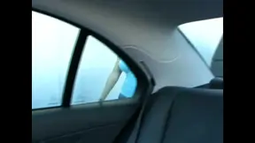 Hot bi babe rides cock in the car's backseat