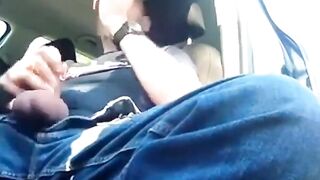 Smokin' Hot Blonde Bombshell Gives Sensual Handjob In Her Sedan