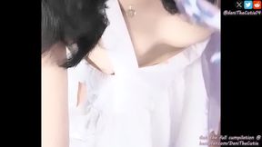 Pretty tranny DaniTheCutie gets fucked rough by a dildo machine before you cum on her feet