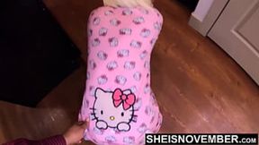 I Suck Stepdad Big Cock After Lunch While Kneeling And Rough Doggystyle Wet Pussy Fuck, Submissive Hot Ebony Stepdaughter Sheisnovember Large Natural Tits And Hard Nipples Shaking, Brown Booty Out While Fucking In Pajamas By Msnovember