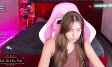 Very pretty long hair brunette skinny teen show