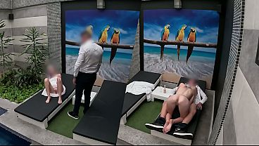 Blonde with a secret eats cock and gives a tasty BJ