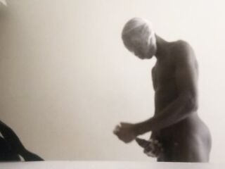 Jacking off as my Ugandan babe neighbors watches