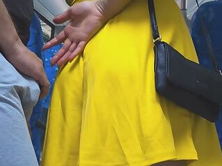 Stranger Touch her Butt without permission with his erection and CUMS Hard Inside Bus Vehicle by