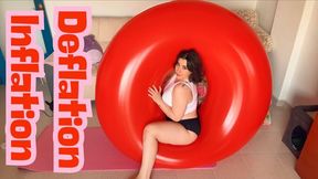 IW Giant Inflatable Pool Ring Inflation and Deflation with Light Bouncing - InflatableWorld