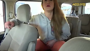 Cheyenne Jewel pisses her skintight jeans in minivan