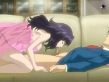 Hentai babe sucks on a cock and milks it dry of all the sement