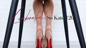 High Heels Popping ASMR | Beige Christian Louboutin So Kate 120, Nude Sheer Stockings & Leather Creaks