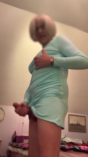 Blue dress with a nice surprise