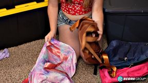 Redheaded 18-year-old Ava Marina gives a show!