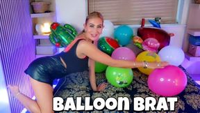 Balloon Brat Girl destroys your birthday surprise (popping balloons and foil inflatables)