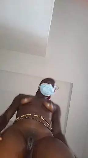 Fat Juicy Pussy in Your Face -ebony Masked Lady Grinds Wet and Oiled
