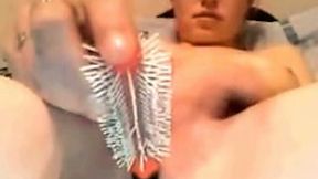 Seductive amateur big breasted girl was playing with her sex toy