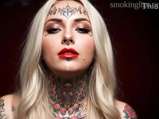 smokin' fetish,AI video,red lipstick