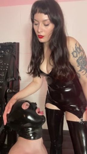 Mistress Spits In Slaves Mouth