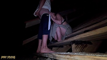 Public Pussy Eating & Blowjob ON THE BEACH at night time