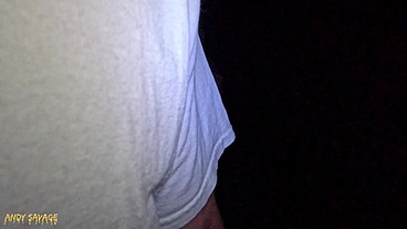 Public Pussy Eating & Blowjob ON THE BEACH at night time