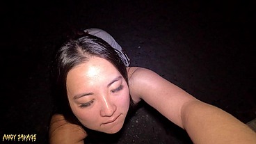 Public Pussy Eating & Blowjob ON THE BEACH at night time