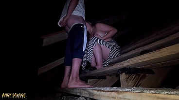 Public Pussy Eating & Blowjob ON THE BEACH at night time