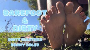 Temptress Mango is Barefoot & Dirty : Ebony Giantess Dirty Feet and Soles Worship