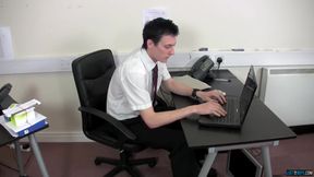 Squirting cum in the office
