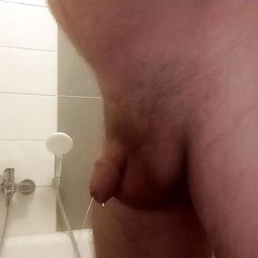 Sweet piss drops from the cock