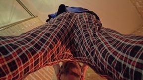 Bearded roommate gets mouth fucked then drenched with piss and cum perfect feet worship session