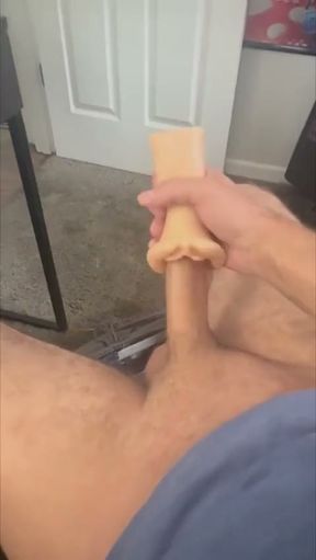 Playing with Toy Under Office Desk