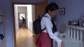 Lesbea School Uniform teen 18+ Strap On Fucked