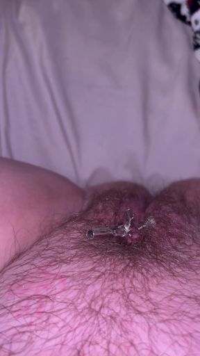 Non-binary person with big clit enjoys self pleasure