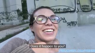 PublicAgent French Hitchiker Fucked Outdoors in her Glasses