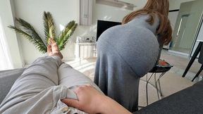 Caught Son's Hard Boner &mdash;  Guided Him to Cum Deep on My Big Ass&#x1F351;