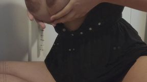 Mirror Breast Milk Squirt - Covering My Mirror In Breastmilk