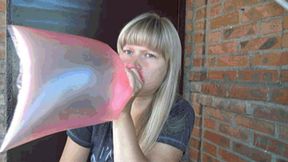 BLOWING UP and POPPING PLASTIC BAGS 8 BP