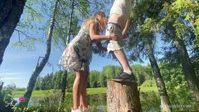 The best doggy-style & сowgirl sex outdoor - amateur couple on holidays