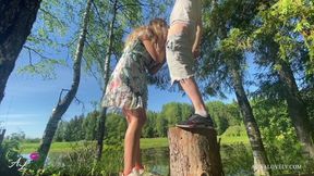 The best doggy-style & сowgirl sex outdoor - amateur couple on holidays