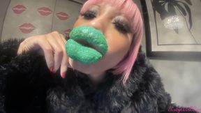 RubyDollLipz's POV Green Glitter Kisses