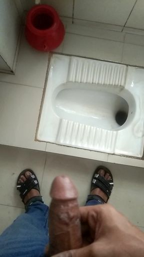 I put soap on my hands and went to the office bathroom to wash my hands.