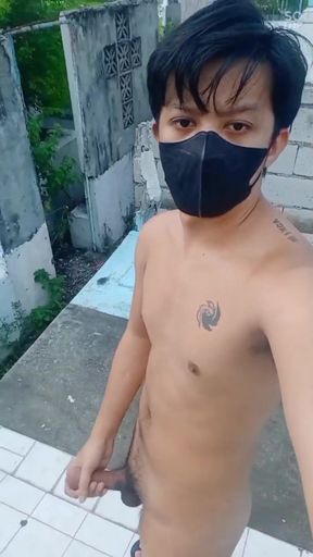 Lost place masturbation session with massive spraying cum   Clip 1