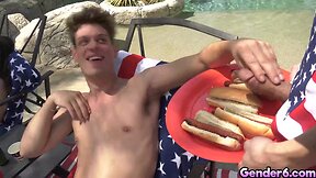 Unbelievable trans pool party with world-class models: a sizzling orgy at the pool!
