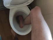 Pee fetish putting my long skinny legs into the toilet bowl full of piss