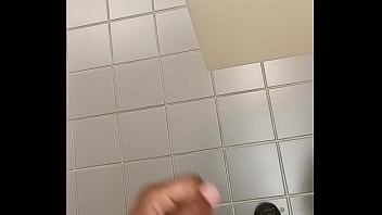 Stroking in the library bathroom 5