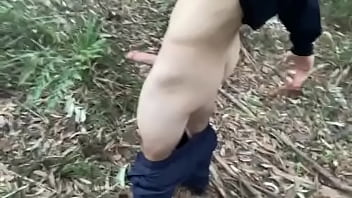 18yo sub twink spank and ball close up in the forest.