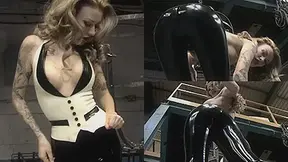 Becky Holt in White Top and Leggings - LatexHeavenVideo