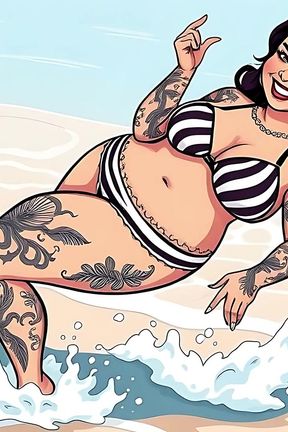 Ai Tattoo Art Curvy Bikini Women