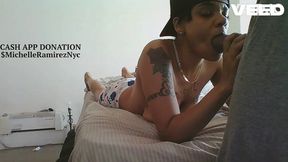 Ebony Black Hat performs deep throat mouth-job on BBC